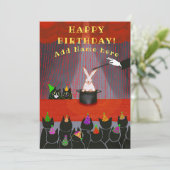 Kattenmagie show verjaardag elk jaar platte Kaart (Staand voorkant)