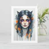 kattenmake-up kaart (Staand voorkant)