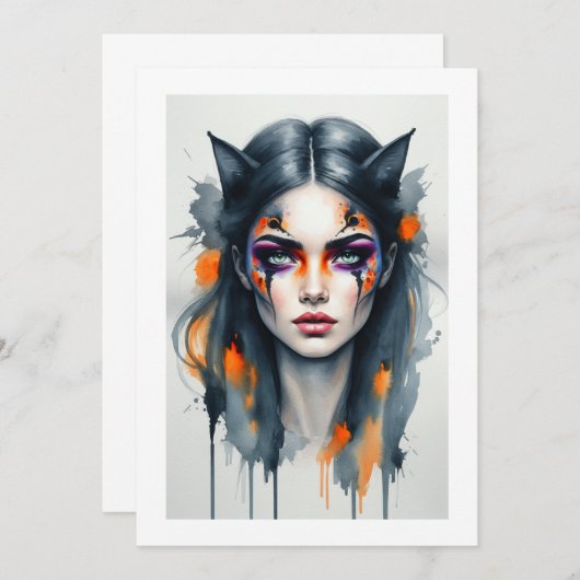 kattenmake-up kaart (Voorkant / Achterkant)