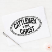 Kattenmannen voor Christus Euro Stijl Ovale Sticker (Envelop)