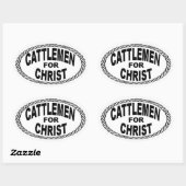 Kattenmannen voor Christus Euro Stijl Ovale Sticker (Vel)