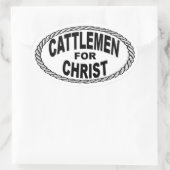 Kattenmannen voor Christus Euro Stijl Ovale Sticker (Tas)