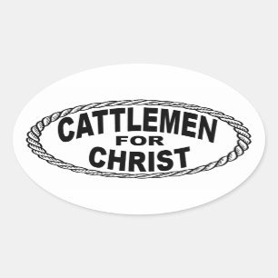 Kattenmannen voor Christus Euro Stijl Ovale Sticker