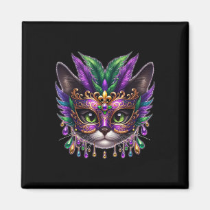 Kattenmasker Mardi Gras New Orleans Carnaval Magneet
