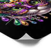 Kattenmasker Mardi Gras New Orleans Carnaval Poster (Hoek)