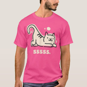Kattenmeditatie Luie Kitty Stretching Ontspannende T-shirt