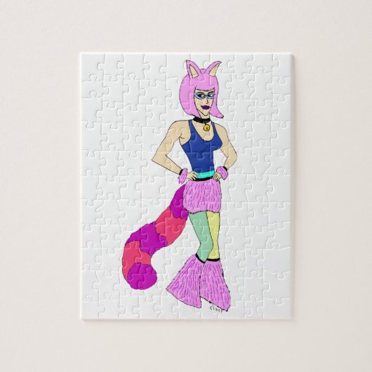 kattenmeisje legpuzzel (Verticaal)