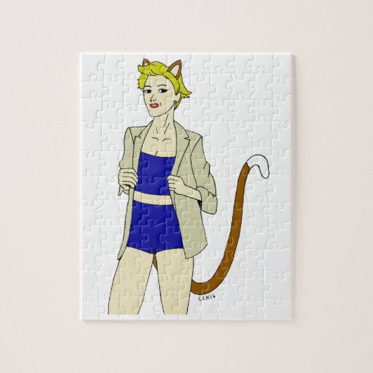 kattenmeisje legpuzzel (Verticaal)