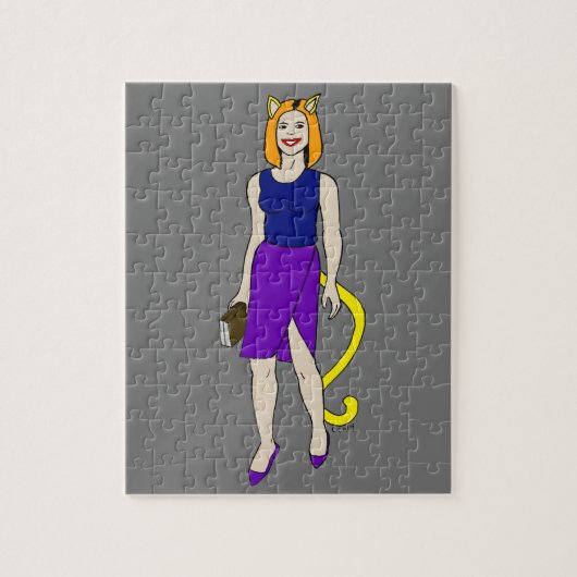 kattenmeisje legpuzzel (Verticaal)