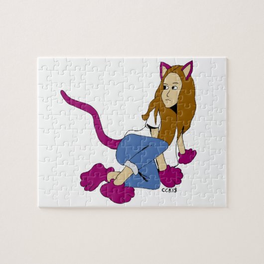 kattenmeisje legpuzzel (Horizontaal)