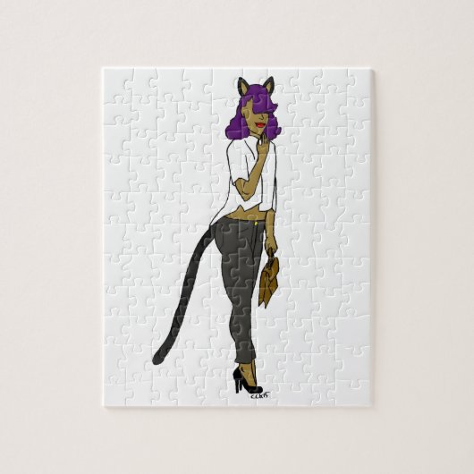 kattenmeisje legpuzzel (Verticaal)