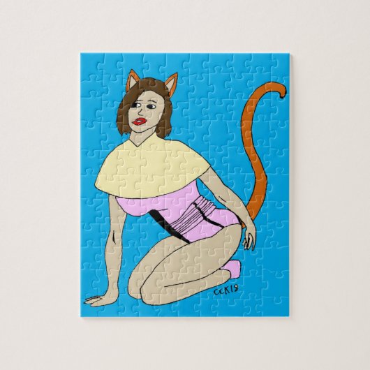 kattenmeisje legpuzzel (Verticaal)