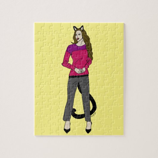 kattenmeisje legpuzzel (Verticaal)