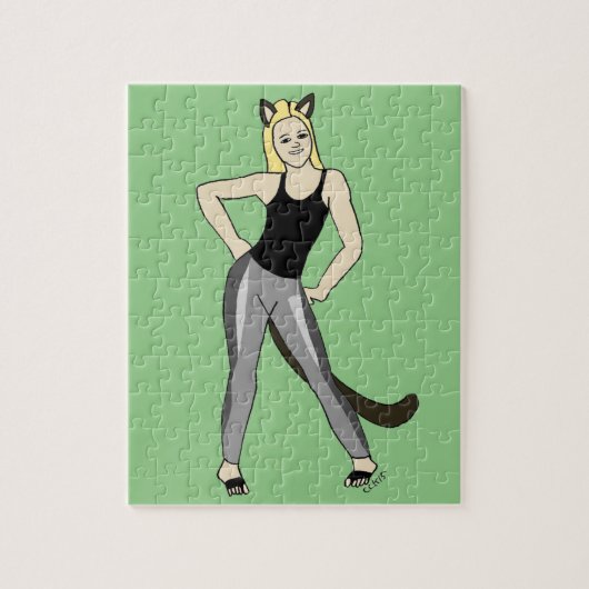 kattenmeisje legpuzzel (Verticaal)