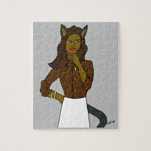 kattenmeisje legpuzzel (Verticaal)