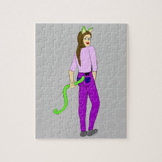 kattenmeisje   legpuzzel (Verticaal)