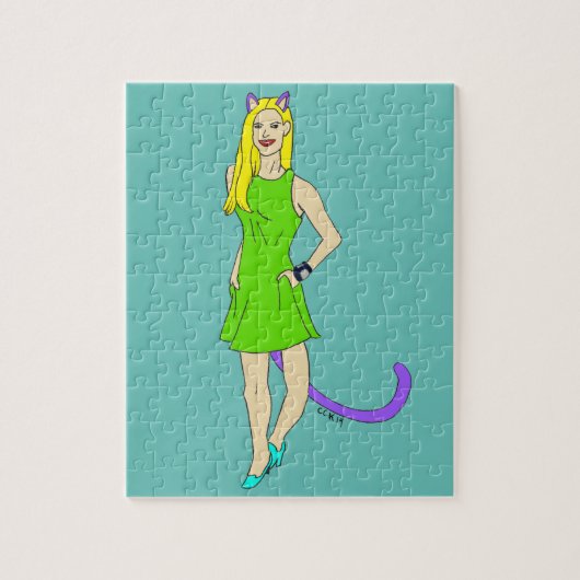 kattenmeisje   legpuzzel (Verticaal)
