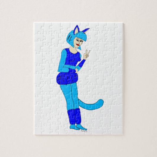 kattenmeisje legpuzzel (Verticaal)