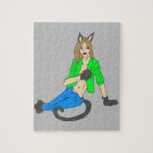 kattenmeisje legpuzzel (Verticaal)