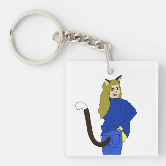 kattenmeisje sleutelhanger (voorkant)
