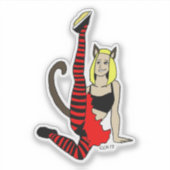 kattenmeisje   sticker (Voorkant)