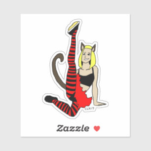 kattenmeisje   sticker