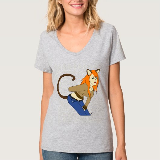 kattenmeisje T-shirt (Voorkant)