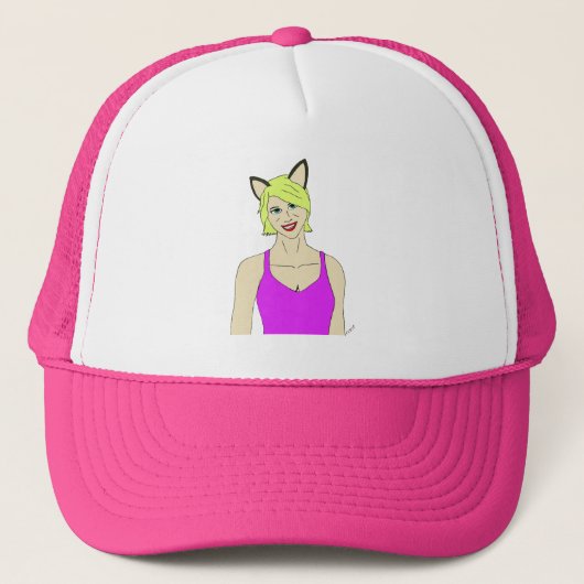 kattenmeisje trucker pet (Voorkant)
