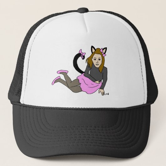 kattenmeisje  trucker pet (Voorkant)