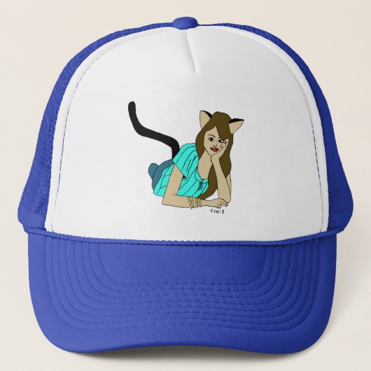 kattenmeisje trucker pet (Voorkant)