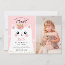 Kattenmeuw Roze Kroon Meisje Kitty Kat Verjaardag