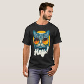 Kattenmode Hey Kat Draagt Zonnebril T-shirt (Voorkant volledig)