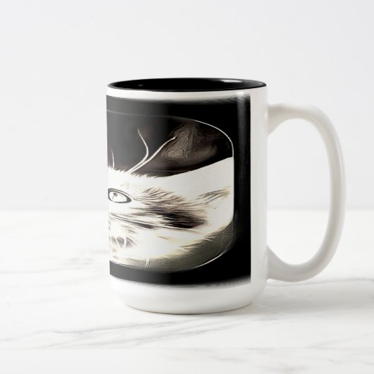 Kattenmodellen: Luna 01-01 Tweekleurige Koffiemok (Rechts)