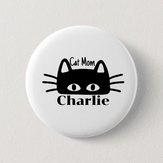 Kattenmoeder aangepaste kattennaam ronde button 5,7 cm (Voorkant)