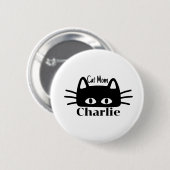 Kattenmoeder aangepaste kattennaam ronde button 5,7 cm (Voorkant /achterkant)