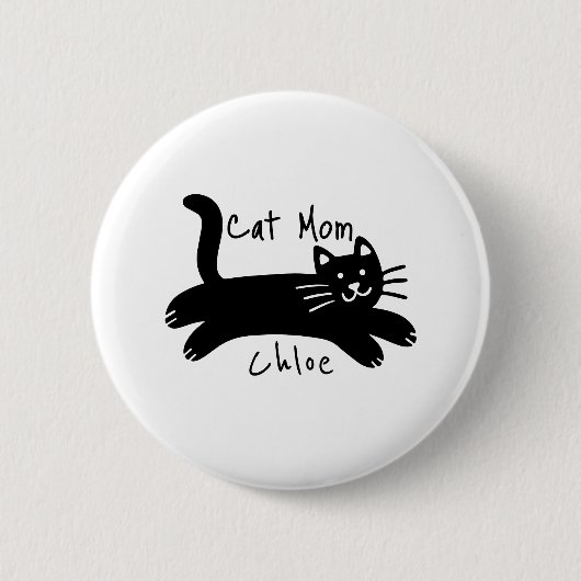 Kattenmoeder aangepaste kattennaam ronde button 5,7 cm (Voorkant)