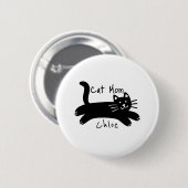 Kattenmoeder aangepaste kattennaam ronde button 5,7 cm (Voorkant /achterkant)