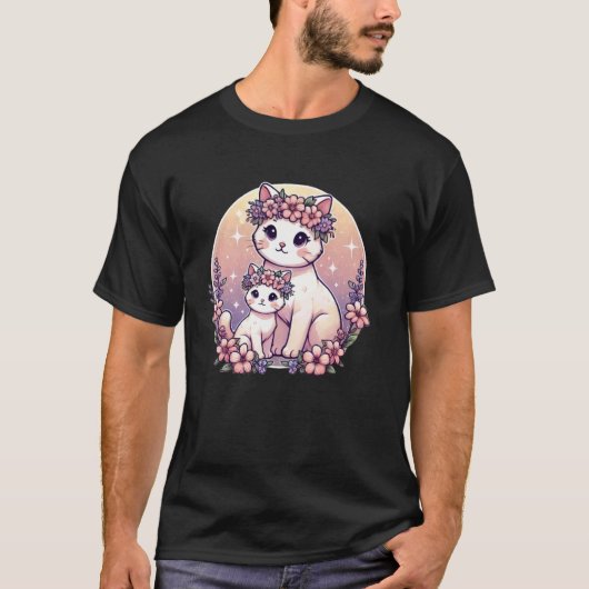 Kattenmoeder Bloem Kitten T-shirt (Voorkant)