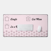 Kattenmoeder Cute Kat Poot Roze Bureaumat (Keyboard & Muis)