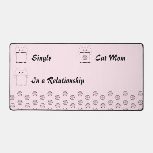 Kattenmoeder Cute Kat Poot Roze Bureaumat (Voorkant)
