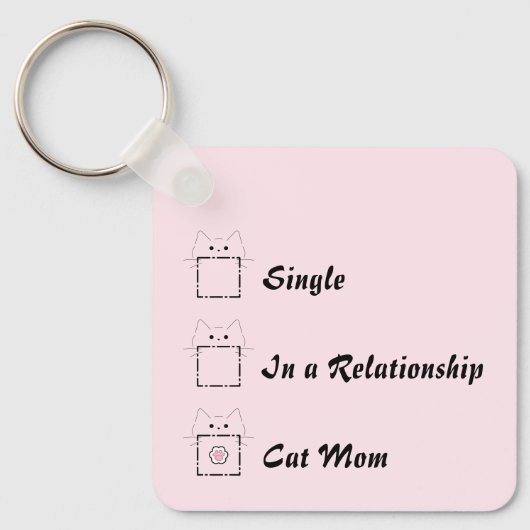 Kattenmoeder Cute Kat Poot Roze Sleutelhanger (Voorkant)