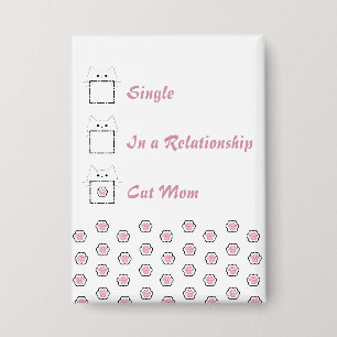 Kattenmoeder Cute Kat Poot Wit & Roze Knop Button