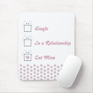 Kattenmoeder Cute Kat Poot Wit & Roze Muismat