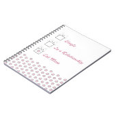 Kattenmoeder Cute Kat Poot Wit & Roze Notitieboek (Linkerzijde)
