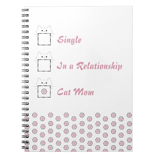 Kattenmoeder Cute Kat Poot Wit & Roze Notitieboek (Voorkant)