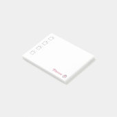 Kattenmoeder Cute Kat Poot Wit & Roze Post-it® Notes (Schuin)