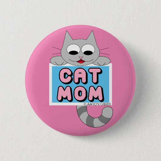 Kattenmoeder Cute Kattenliefhebber knop Roze Ronde Button 5,7 Cm (Voorkant)