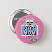 Kattenmoeder Cute Kattenliefhebber knop Roze Ronde Button 5,7 Cm (Voorkant /achterkant)
