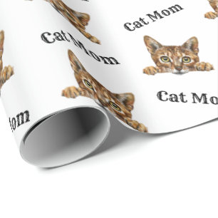 Kattenmoeder die gluurde Chausie herhalend patroon Cadeaupapier