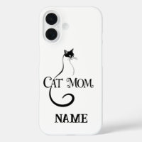 Kattenmoeder, Elegante Minimalistische Zwarte Kat 